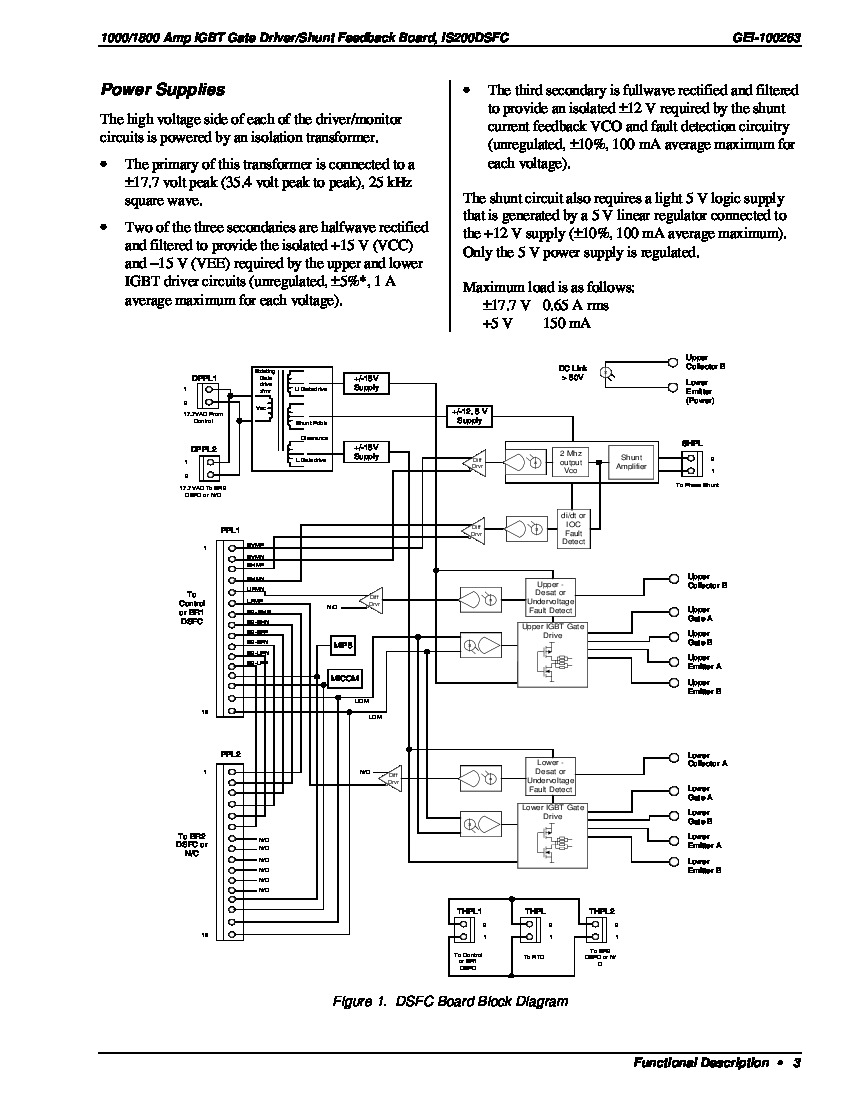 First Page Image of IS200DSFCG1A IGBT Gate Driver Shunt Feedback Board Diagrams.pdf